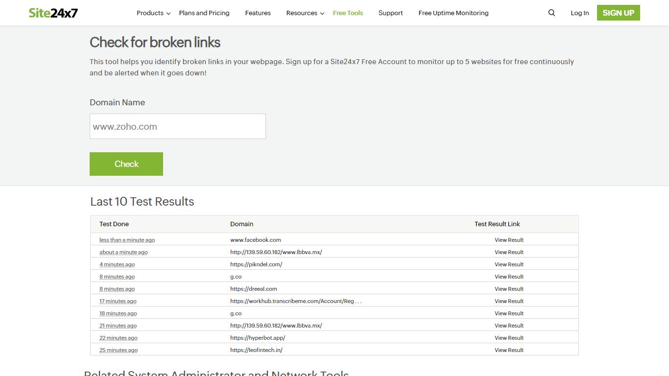 Website Link Checker | URL Validator: Site24x7 Tools